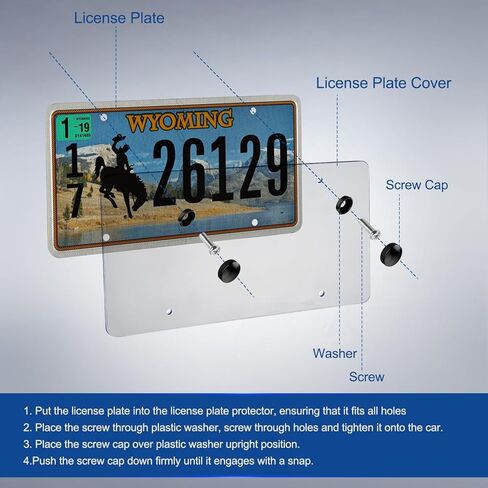 2 Pack Transparency License Plate Holder, License Plate Protector, ABS Car Front/Rear License Plate Frame with Screws Caps, Fit Any Standard US Plates in Saudi Arabia