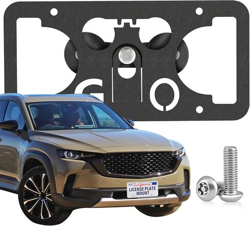Heavy Duty Front License Plate Frame Compatible with BMW X7 2019-2026, No Drill Tow Hook Mount, Anti-Theft Front License Plate Holder, Rust-Proof, Weather & Rattle Proof Car Accessories in Kuwait