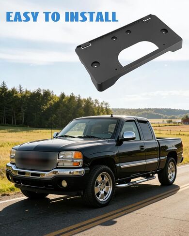 حامل إطار لوحة الرخصة الأمامي مناسب لسيارة GMC Sierra 1500 2500 3500 HD 2003 2004 2005 2006 2007، استبدل 15199886 in Kuwait
