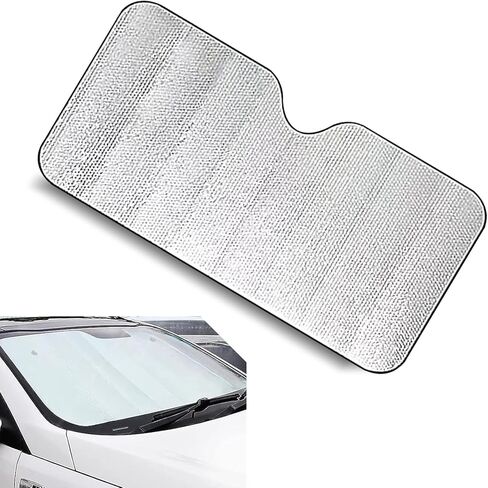 1 PC Car Windshield Sun Shade, Auto Front Car Window Shades Protector, Foldable Automotive Windshield Thermal Isolator Accessories，Keeps Vehicle Cool (Sliver# 55.1" × 27.5") in Saudi Arabia