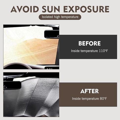 1 PC Car Windshield Sun Shade, Auto Front Car Window Shades Protector, Foldable Automotive Windshield Thermal Isolator Accessories，Keeps Vehicle Cool (Sliver# 55.1" × 27.5") in Saudi Arabia