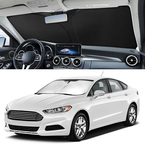 Car Windshield Sun Shade Sunshade Compatible with Mercedes Benz EQE 350 450 4MATIC Sedan (Not for EQE SUV) 2026 2025 2024 2023 Accessories, Foldable Car Front Window Sun Shield Visor in Saudi Arabia