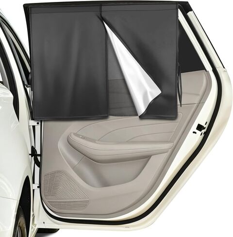 Car Window Shades, 2 Pack Magnetic Double Layer Side Window Sun Shade, UV Protection Car Curtains, Full Covers/Half Shade Window Sunshade for Baby Family Protection in Saudi Arabia