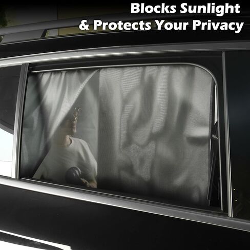 Car Window Shades, 2 Pack Magnetic Double Layer Side Window Sun Shade, UV Protection Car Curtains, Full Covers/Half Shade Window Sunshade for Baby Family Protection in Saudi Arabia