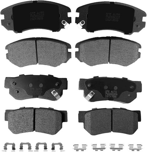 PM Auto Set of 8 Front-Rear Ceramic Brake Pads Fits Replacement For 2005-2010 KIA Sportage in Kuwait