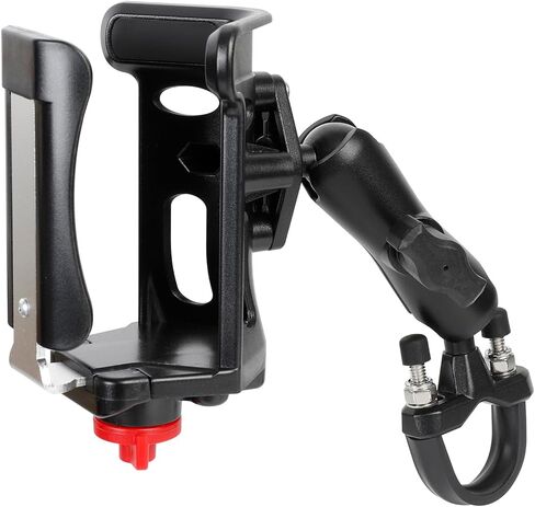 Heavy Duty Motorcycle Cup Holder, Double 360° Swivel Level Cup Drink Holder with Handlebar U-Bolt Base & Aluminum Alloy Medium Arm, Universal Water Bottle Holder for Harley, Bike, ATV, UTV in Saudi Arabia