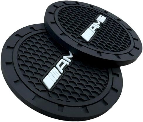 Car Cup Holder Coasters Compatible with Mercedes Benz Series Interior Accessories,Recessed Silicone Anti Slip Cup Holder Coaster Interior Accessories 2.75in 2Pack(Black) in Saudi Arabia