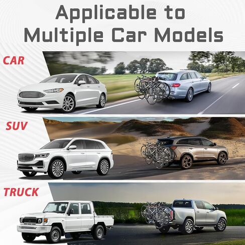 Bike Rack for Car, Bike Rack Hitch Mount with 2'' Hitch Receiver, 4 Bike Capacity 165 Load, Tiltable & Foldable for Trunk Access, Bike Rack Hitch for SUV/Truck/RV, Ratchet Straps in Saudi Arabia