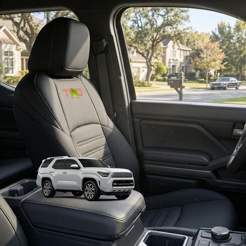 Lexland Seat Covers for 4Runner 2025+ Full Coverage Black Seat Protector Nappa Leather Waterproof Seat Protector with Letter Style for Toyota 4runner 2025+ Airbag Compatible(5-Seater) in Saudi Arabia