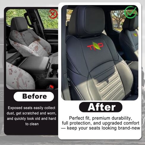 Lexland Seat Covers for 4Runner 2025+ Full Coverage Black Seat Protector Nappa Leather Waterproof Seat Protector with Letter Style for Toyota 4runner 2025+ Airbag Compatible(5-Seater) in Saudi Arabia