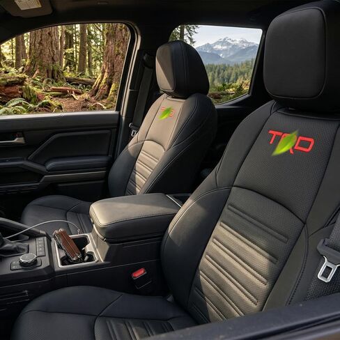 Lexland Seat Covers for 4Runner 2025+ Full Coverage Black Seat Protector Nappa Leather Waterproof Seat Protector with Letter Style for Toyota 4runner 2025+ Airbag Compatible(5-Seater) in Saudi Arabia