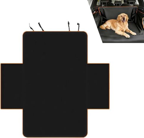 Car Trunk Cover, Waterproof 600D Fabric Pets Trunk Protector, Anti-tear Large size Pets Mat with Secure Straps, Universal for Most Cars Trucks SUVs (Black) in Saudi Arabia