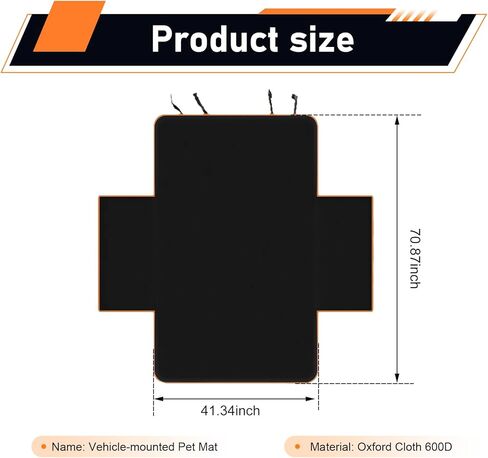 Car Trunk Cover, Waterproof 600D Fabric Pets Trunk Protector, Anti-tear Large size Pets Mat with Secure Straps, Universal for Most Cars Trucks SUVs (Black) in Saudi Arabia