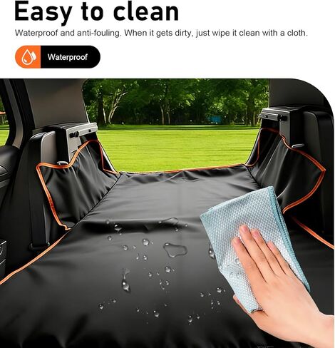 Car Trunk Cover, Waterproof 600D Fabric Pets Trunk Protector, Anti-tear Large size Pets Mat with Secure Straps, Universal for Most Cars Trucks SUVs (Black) in Saudi Arabia