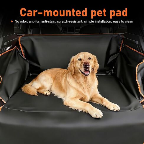 Car Trunk Cover, Waterproof 600D Fabric Pets Trunk Protector, Anti-tear Large size Pets Mat with Secure Straps, Universal for Most Cars Trucks SUVs (Black) in Saudi Arabia