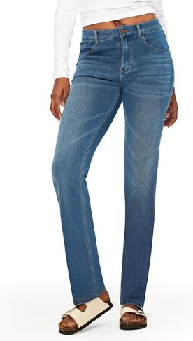Low Rise Bootcut Jeans for Women - Soft Stretchy Fabric with Straight Leg Cut Denim Pants in Saudi Arabia
