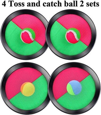 Cooraby Paddle Toss and Catch Ball Game 2 Set Toss and Catch Balls Game Suitable for Sports, Beach and Party Favor with Storage Bag, 4 Paddles and 4 Balls in Saudi Arabia