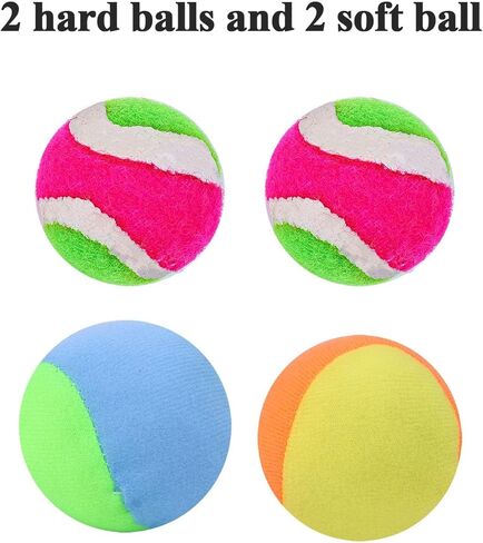 Cooraby Paddle Toss and Catch Ball Game 2 Set Toss and Catch Balls Game Suitable for Sports, Beach and Party Favor with Storage Bag, 4 Paddles and 4 Balls in Saudi Arabia