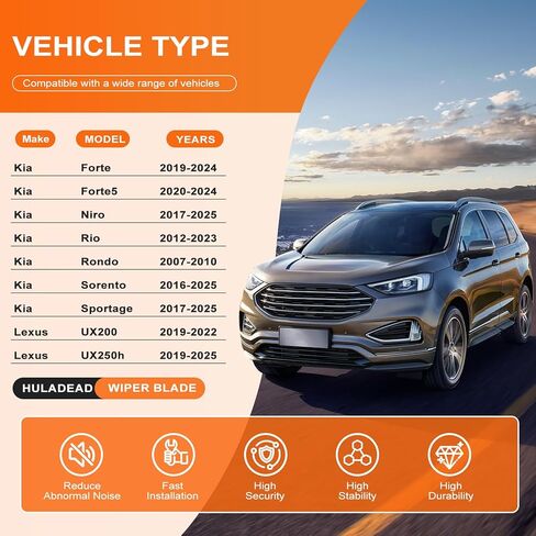 26"+16" OEM Windshield Wipers Replacement for Kia Forte 2019-2024、Sportage 2017-2025、Rio 2012-2023、Sorento 2016-2025,All-Season Premium Durable Front Wiper Blades in Saudi Arabia