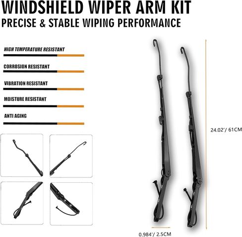 1 Pair Front Windshield Wiper Arm Kit Chevrolet GMC Isuzu 1996-2014 Express Savana 1500 2500 3500 4500 Cargo 2003-2009 C4500 C5500 C6500 C7500 C8500 Replace OE 42545 42546 15072707 15072708 in Saudi Arabia