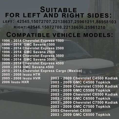 1 Pair Front Windshield Wiper Arm Kit Chevrolet GMC Isuzu 1996-2014 Express Savana 1500 2500 3500 4500 Cargo 2003-2009 C4500 C5500 C6500 C7500 C8500 Replace OE 42545 42546 15072707 15072708 in Saudi Arabia