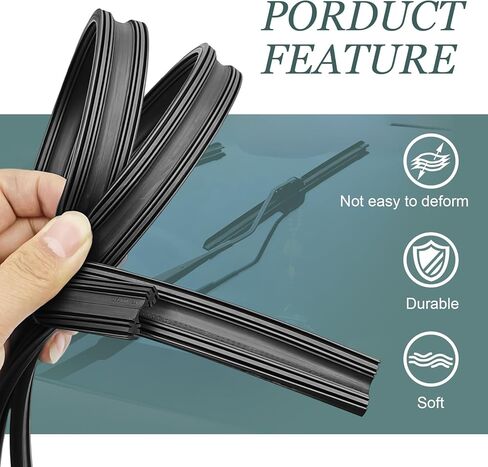 4 Pieces Silicone Windshield Wiper Blades Refills, DIY Adjustable Car Windscreen Wiper Rubber Strips, Universal Replacement Boneless Insert Silicone Strips for Car, Truck, SUV (25.59Inch) in Kuwait