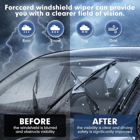 Forccrod 24"+19" Windshield Wipers Fit for 2022-2025 Honda Civic, 2023-2025 CR-V CRV, 2023-2025 Acura Integra Original Equipment Wiper Blades Top Lock with Car Cleaning Clay & Towel (2-Pack) in Kuwait
