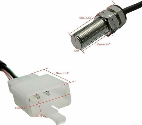 Versatile Motorcycle Digital Odometer Sensor Cable with 2 Magnets, 3 - Pin Connector for Speedometer and Tachometer in Saudi Arabia