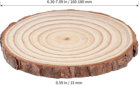 SHEUTSAN 20 PCS Wood Slice, 6-7 Inch Log Rounds Unfinished Wooden Discs for Crafts, DIY Arts, Home Decor in Saudi Arabia