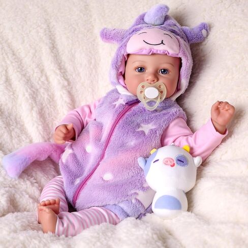BABESIDE Lightweight Baby Doll Set–15" Realistic Soft Doll for Girls, Easy to Carry & Hug, Includes Bottle & Pacifier Set–Pretend Play & Gift for Kids Age 3+ in Kuwait
