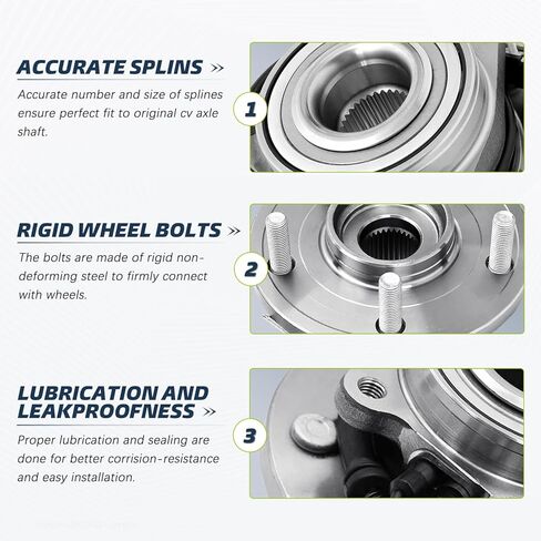 Front and Rear Wheel Bearing Hub Assembly Compatible with 2012 2013 2014 2015 2016 2017 2018 2019 2020 Dodge Grand Caravan, Chrysler Town & Country, RAM C/V, VW Routan Left and Right Side in Saudi Arabia