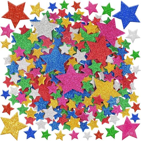 1032Pcs Foam Stickers Glitter Star Sticker Gold Silver Foam Stars Stickers Self Adhesive Star Sticker for Reward Scrapbooking Teacher Crafts Arts Poster Board Water Bottles Home Christmas Party Decor in Saudi Arabia