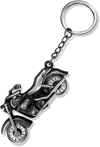 3D Metal Motorcycle Keychain, Cool Motorbike Key Ring Holder, Creative Car Key Chain Accessories, Novelty Birthday Presents for Men Bikers Boyfriend Husband (Grey) in Saudi Arabia