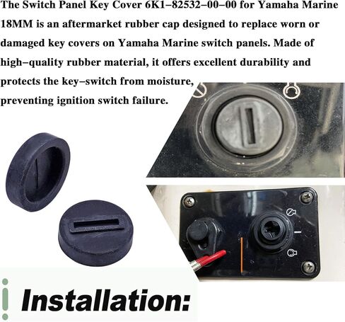 Switch Panel Key Cover Cap 6K1-82532-00-00,Marine Ignition Switch Rubber Cap Compatible with Yamaha Outboard Marine 2 PCS in Saudi Arabia