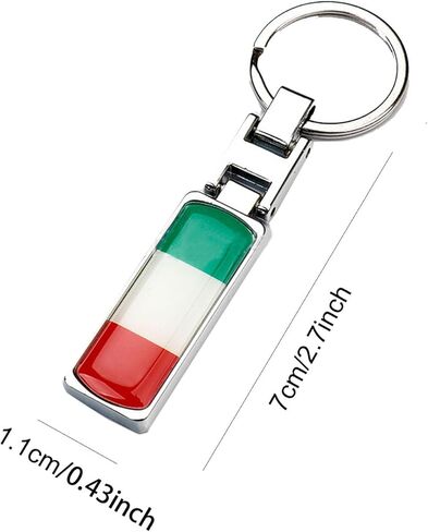 Italian Flag Keychain Italian Flags Metal Key Ring Keychains Emblem Badge Keyring Chain,2.7inch Italy Flag Keychain in Saudi Arabia