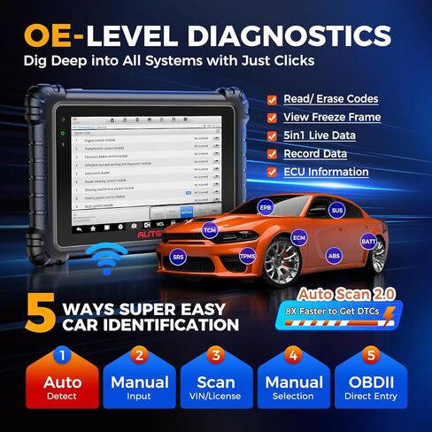 Autel Scanner MaxiSYS MS906 MAX, 2026 10'' MS906MAX 2.0 Ver. of MS906 PRO MS908S MK908 II, Lite of Elite 2 PRO, Top Scan Tool Bidirectional, 3000+ Active Test, 40+ Resets, CAN FD DoIP Auto Scan2.0 FCA in Kuwait