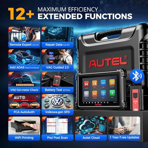 Autel Scanner MaxiSYS MS906 MAX, 2026 10'' MS906MAX 2.0 Ver. of MS906 PRO MS908S MK908 II, Lite of Elite 2 PRO, Top Scan Tool Bidirectional, 3000+ Active Test, 40+ Resets, CAN FD DoIP Auto Scan2.0 FCA in Kuwait