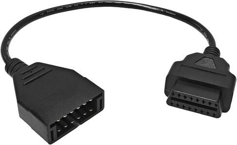 OBD1 to OBD2 Adapter, OBD1 12 Pins to OBD2 16 Pins Auto Diagnostic Extension Cable Code Reader, Scanner Connector Replacement Compatible with Most Models, Car Accessories in Saudi Arabia