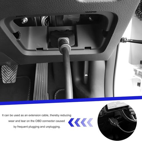 OBD1 to OBD2 Adapter, OBD1 12 Pins to OBD2 16 Pins Auto Diagnostic Extension Cable Code Reader, Scanner Connector Replacement Compatible with Most Models, Car Accessories in Saudi Arabia