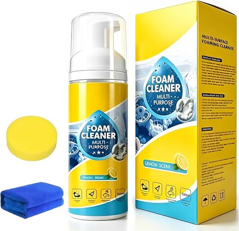 4-in-1 Multipurpose Foam Cleaner, Heavy Duty Deep Cleaning House & Car Detailing Produc, Limpiador Espuma for Car Interior, Kitchen Grease, Bathroom Tiles, Sofa Upholstery (1 Piece Set) in Saudi Arabia