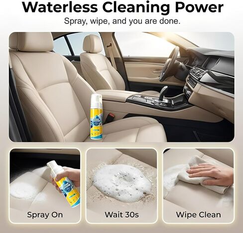 4-in-1 Multipurpose Foam Cleaner, Heavy Duty Deep Cleaning House & Car Detailing Produc, Limpiador Espuma for Car Interior, Kitchen Grease, Bathroom Tiles, Sofa Upholstery (1 Piece Set) in Saudi Arabia