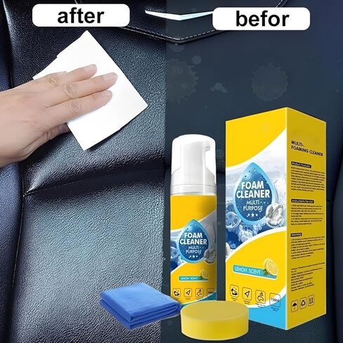 4-in-1 Multipurpose Foam Cleaner, Heavy Duty Deep Cleaning House & Car Detailing Produc, Limpiador Espuma for Car Interior, Kitchen Grease, Bathroom Tiles, Sofa Upholstery (1 Piece Set) in Saudi Arabia
