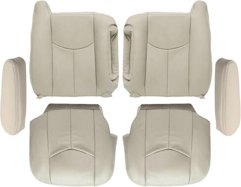 SecosAutoparts Driver & Passenger Bottom & Top & Armrest Replacement Leather Seat Covers Tan# 522 or 52i Compatible with Chevy Tahoe Suburban Compatible with GMC Yukon Sierra 2003 2004 2005 2006 in Kuwait