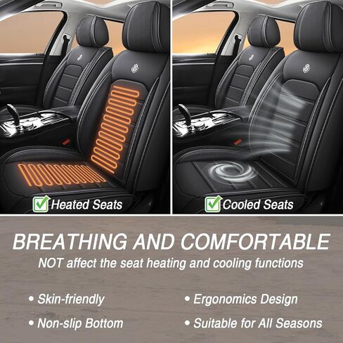 Seat Covers Full Set for Honda Pilot 2003-2025, 8 Seat, Leather Seat Covers for Cars, Car Seat Protector Waterproof, Non-Slip Interior Automotive Seat Covers, Black in Kuwait