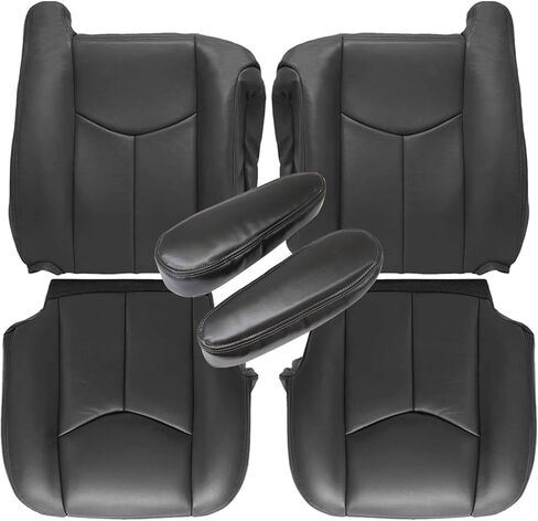 SecosAutoparts Driver & Passenger Bottom & Top & Armrest Replacement Leather Seat Covers Tan# 522 or 52i Compatible with Chevy Tahoe Suburban Compatible with GMC Yukon Sierra 2003 2004 2005 2006 in Kuwait