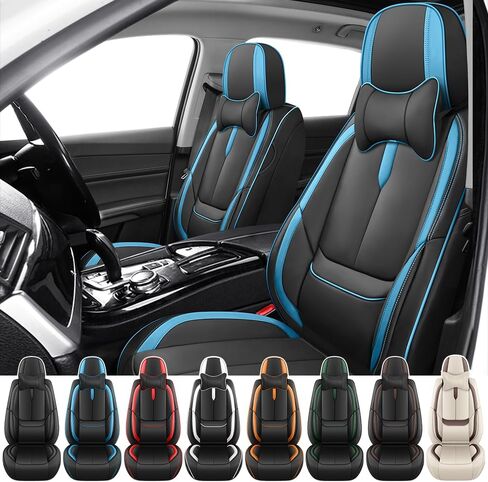 Car Seat Covers for Toyota Tacoma 2000-2025, Full Coverage,Nappa Leather Seat Covers with Lumbar Support,Waterproof&Anti Scratch All Season Protector (Front Set,Black) in Saudi Arabia