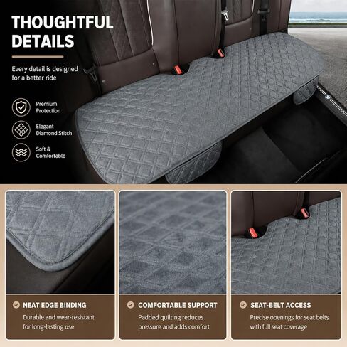 Pu Leather Car Seat Bottom Covers Protectors Include 1 Rear Bench Seat Cover Universal Fit 90% Vehicles (C-Gray) in Kuwait
