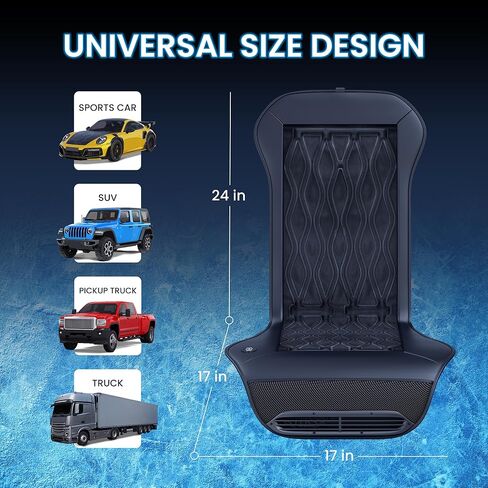 2026 Upgraded Cooling Car Seat Cover(Front Seat), Semiconductor Car Seat Cooling Pad,12V-24V Cooling Car Seat Cushion with 3 Temp Modes,Universal Fit for SUV/Truck Accessories(Ice-Core Black) in Kuwait