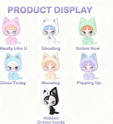 INN'S Cat Inn Your Chat Series Vinyl Plush Blind Box 1PC(1 of 7 Possible Styles) Cute Figures Collectible Toys Birthday Gifts (1Pcs Blind Box) in Saudi Arabia