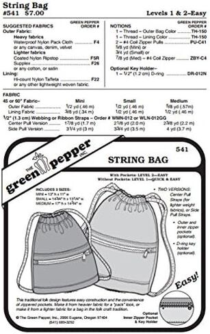Drawstring Bag Bags Purses Knapsack #541 Sewing Pattern (Pattern Only) in Saudi Arabia